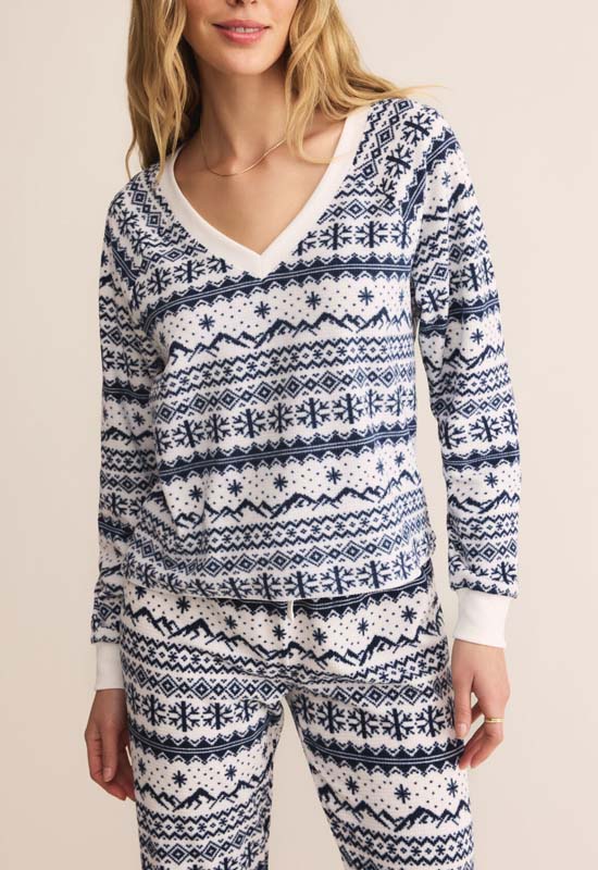 Z Supply - Slopes Fairisle Long Sleeve Top Vanillca Ice