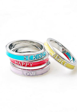 The Positive Enamel Ring Set