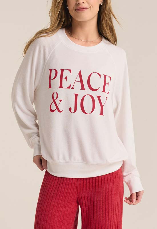 Z Supply - Cassie Peace & Joy Raglan White