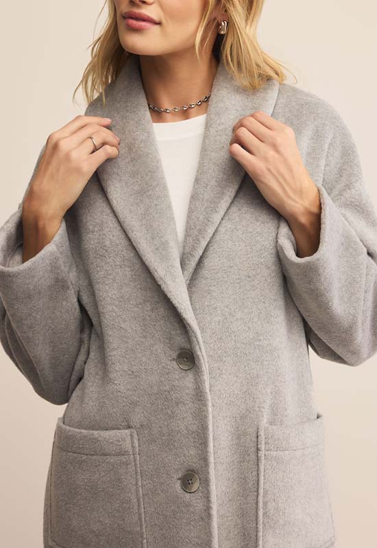 Z Supply - Lennon Heathered Coat Classic Heather Grey