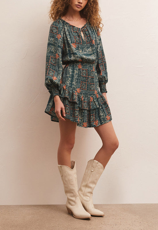 Z Supply - Jo Printed Mini Dress Calypso Green Z Supply - Jo Printed Mini Dress Calypso Green