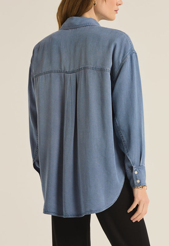 Z Supply - Colbie Chambray Top Sun Bleached indigo