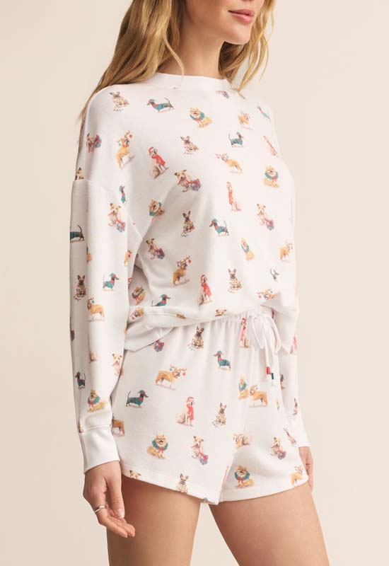 Z Supply - Cozy Pup Long Sleeve Top White