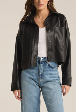 Z Supply - All Day Faux Leather Jacket Black