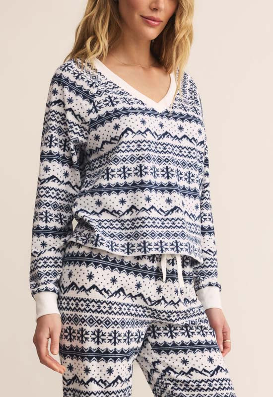 Z Supply - Slopes Fairisle Long Sleeve Top Vanillca Ice