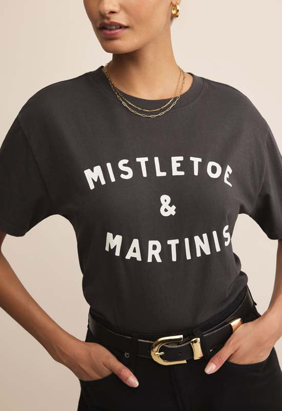 Z Supply - Mistletoe Boyfriend Tee Black Sand