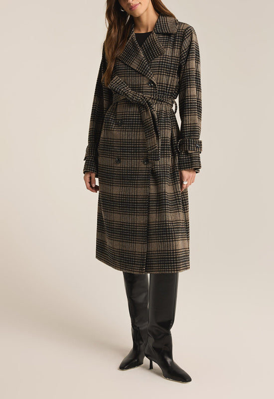 Z Supply - Jackie Plaid Trench Latte