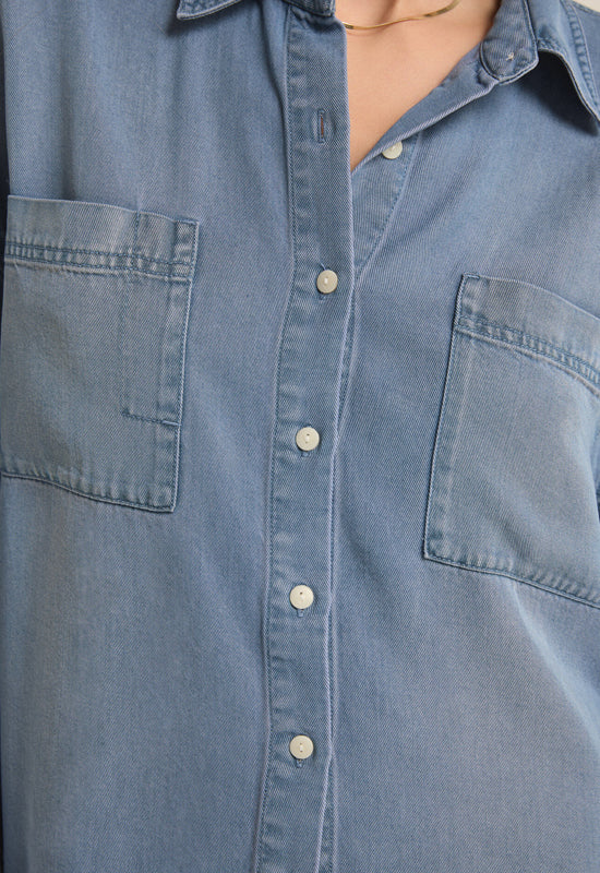 Z Supply - Colbie Chambray Top Sun Bleached indigo