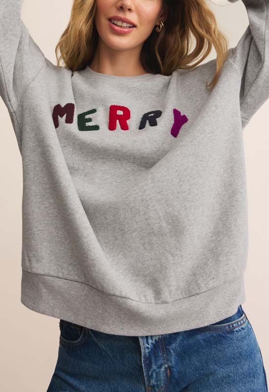 Z Supply - Merry Sunday Sweatshirt Classic Heather Grey