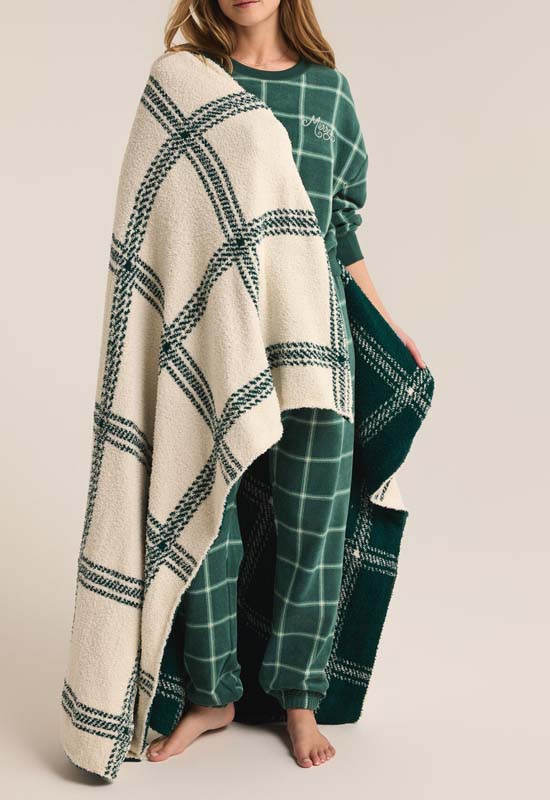 Z Supply - Plaid Plush Blanket Noble Fir