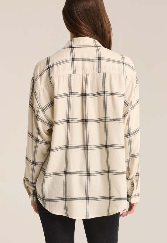 Z Supply - River Plaid Button Up Sea Salt