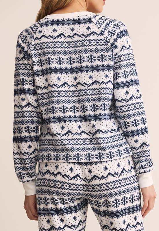 Z Supply - Slopes Fairisle Long Sleeve Top Vanillca Ice