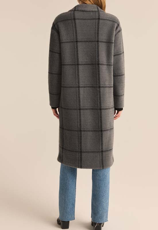 Z Supply - Mason Windowpane Coat Charcoal Heather