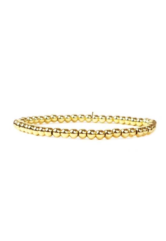 Gold Beaded Bracelet 4MM