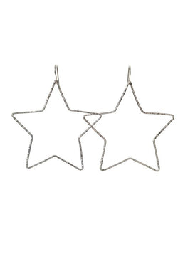 Star Hoop Earrings - Sterling Silver
