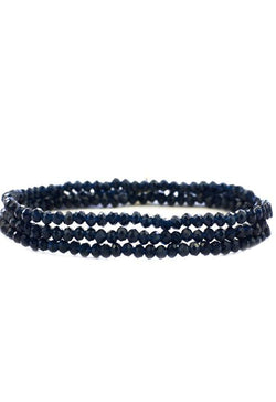 Stretch Beaded Bracelet - Navy