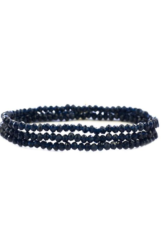 Stretch Beaded Bracelet - Navy