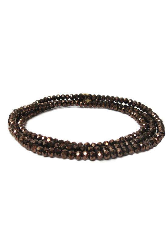 Stretch Beaded Bracelet - Bronze