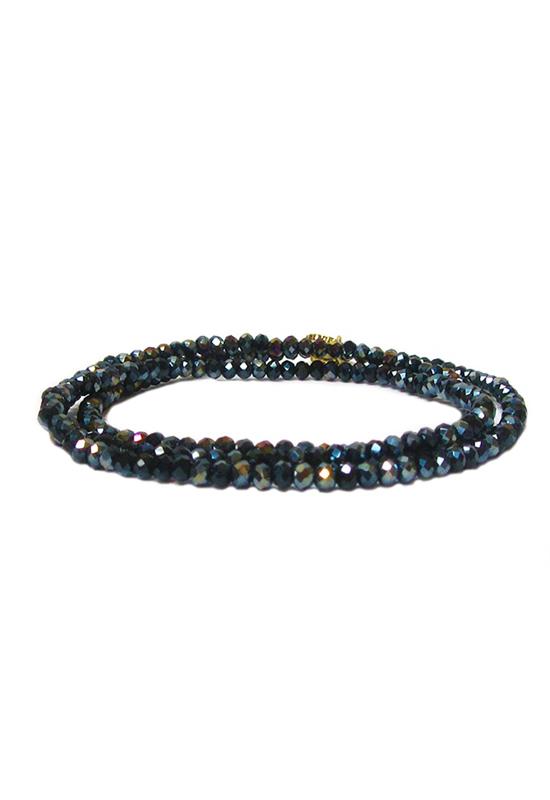 Stretch Beaded Bracelet - Jet