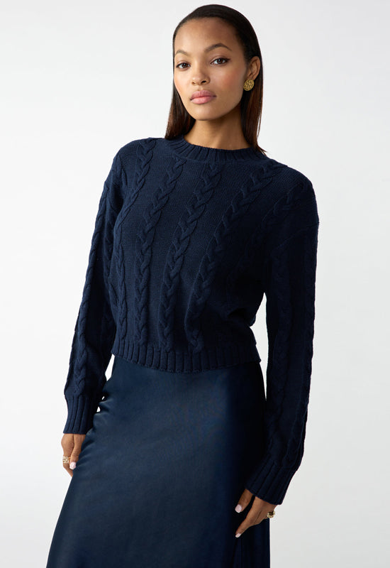 Sanctuary - The Cable Sweater Navy Reflection