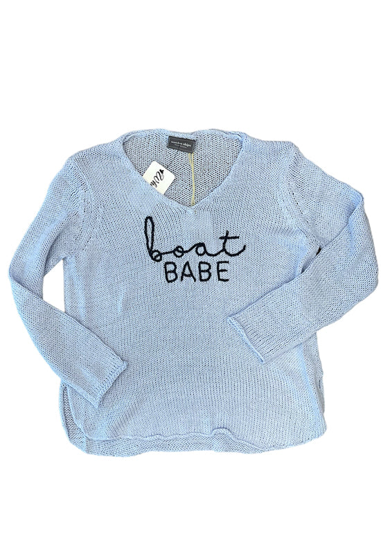 Wooden Ships - Boat Babe V-Cotton Blue Wisp Darkest Indigo