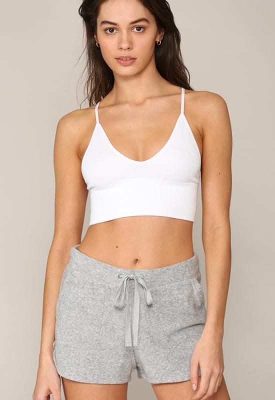 Seamless Ribbed Brami - White