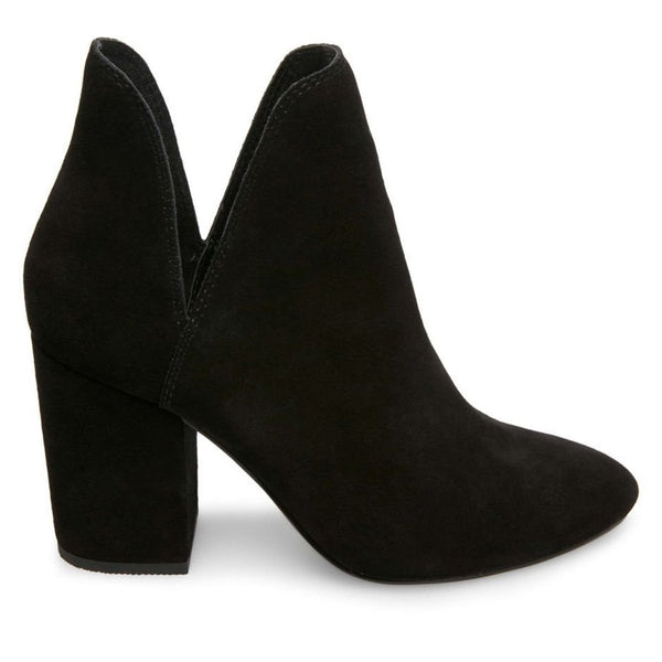 Steve Madden Rookie - Black Suede Dual Open Side V Pull-On Bootie
