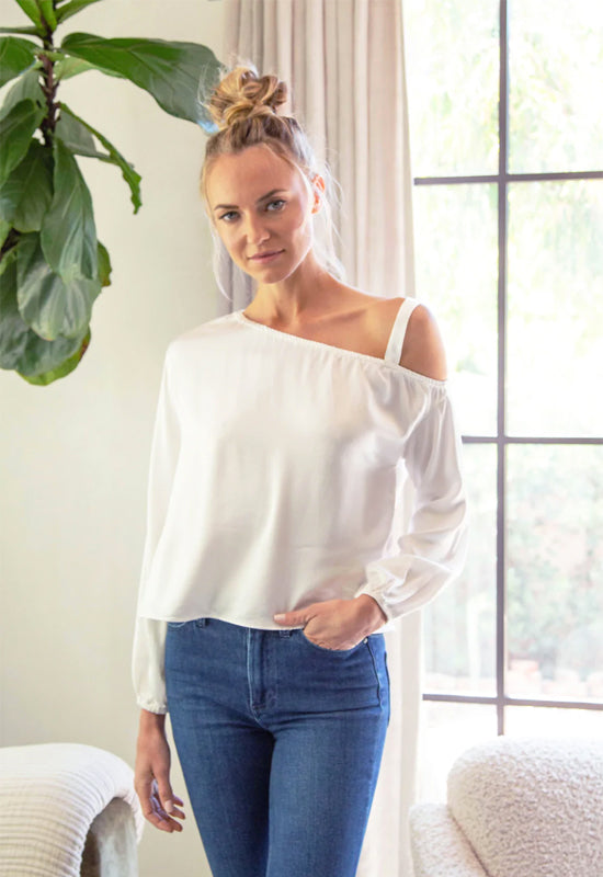 Red Haute - One Shoulder Top Ivory
