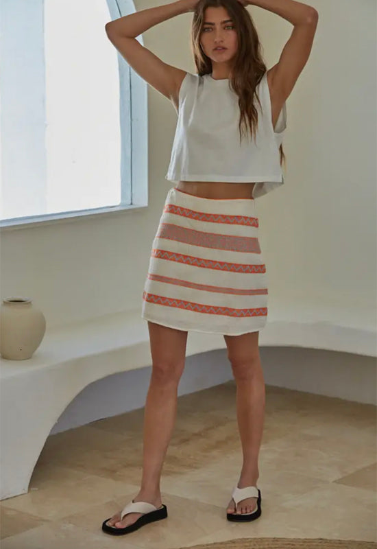 The Avalon Skirt - Ivory Coral