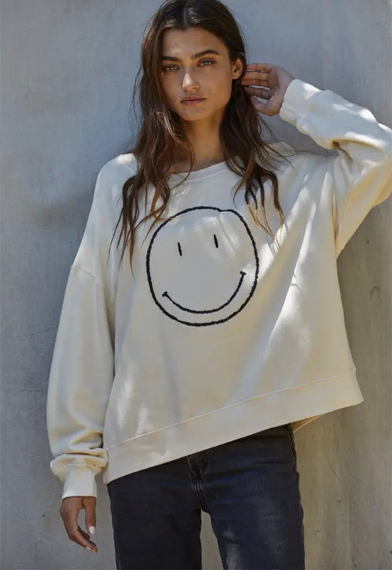 Made Me Smile Pullover - Cream