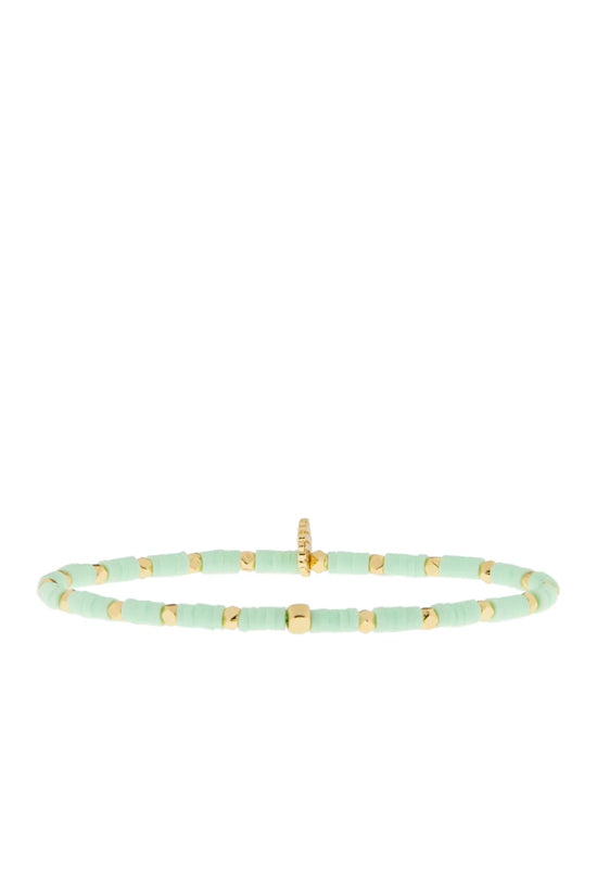 Mini Stretch Bracelet - Gold Mint