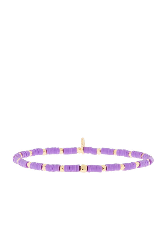 Mini Stretch Bracelet - Gold Lavender
