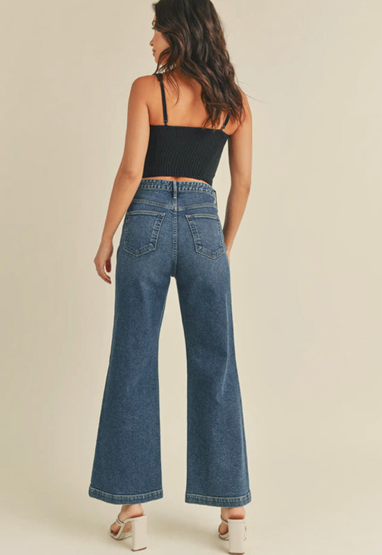 Just Black - Patch Pocket Wide Leg Jean Dark Denim