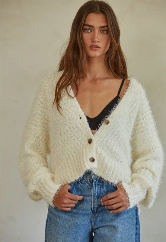 Brielle Cardi Sweater - Ivory