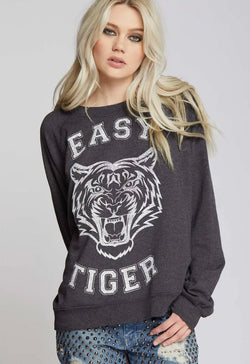 Recycled Karma - Easy Tiger Fleece Sweatshirt - Vintage Black