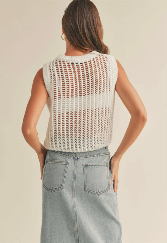 Sleeveless Knit Top - Off White