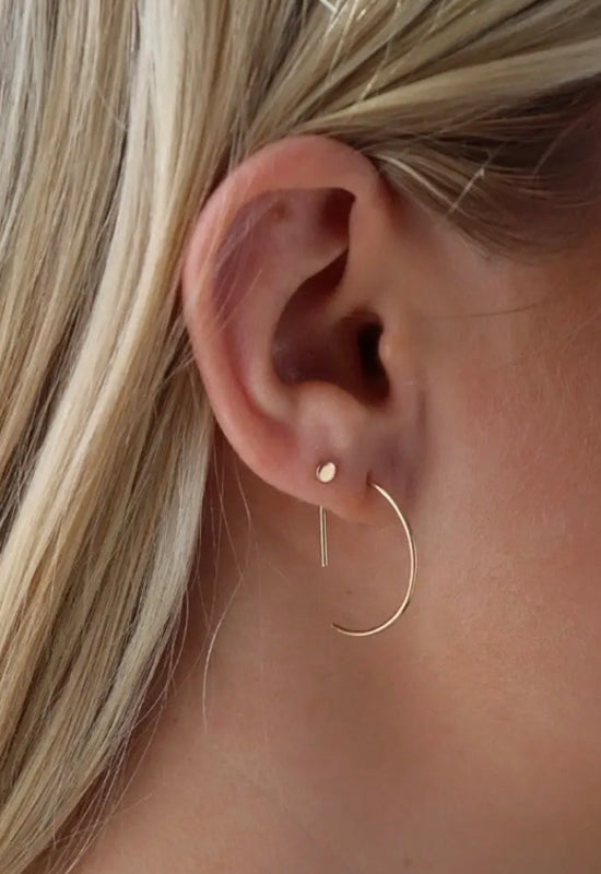 Curve Threaders Earrings - 14K Gold