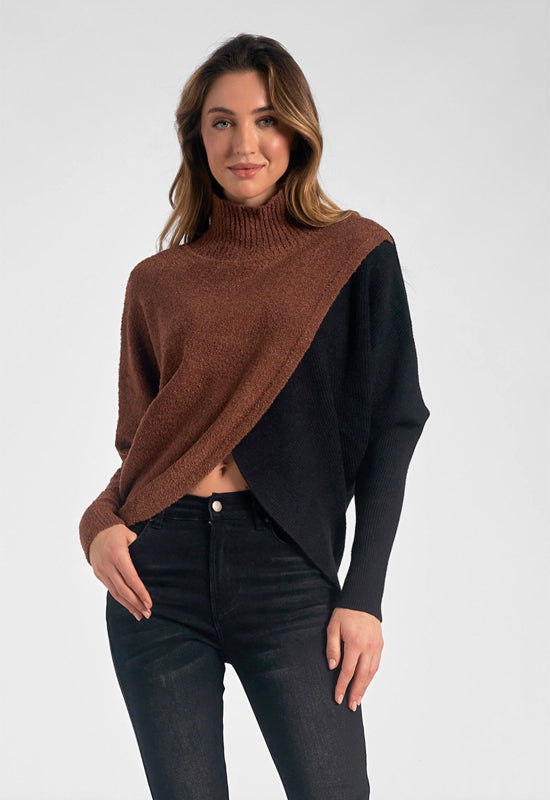 Elan - Bolder Block Sweater Black Brown