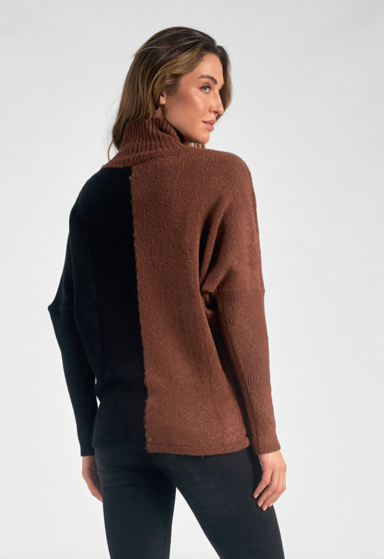 Elan - Bolder Block Sweater Black Brown