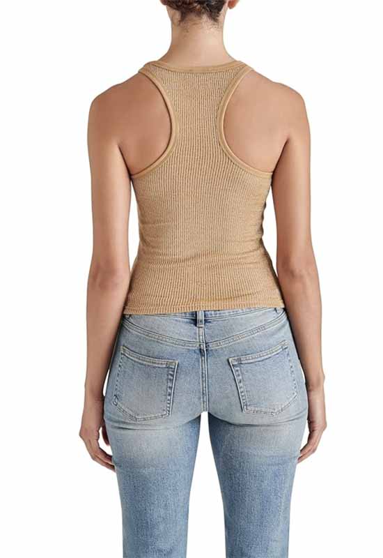 Steve Madden - Metallic Racerback Tank Top Gold