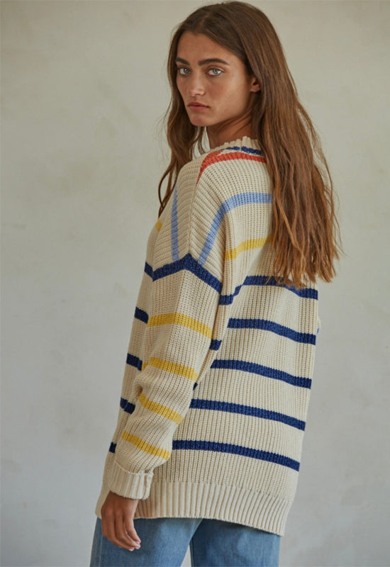 Knit Striped Sweater - Natural Multi