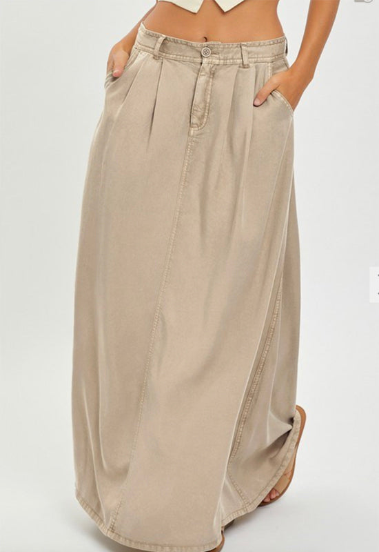 Risen - Full Length Tencel Skirt Taupe