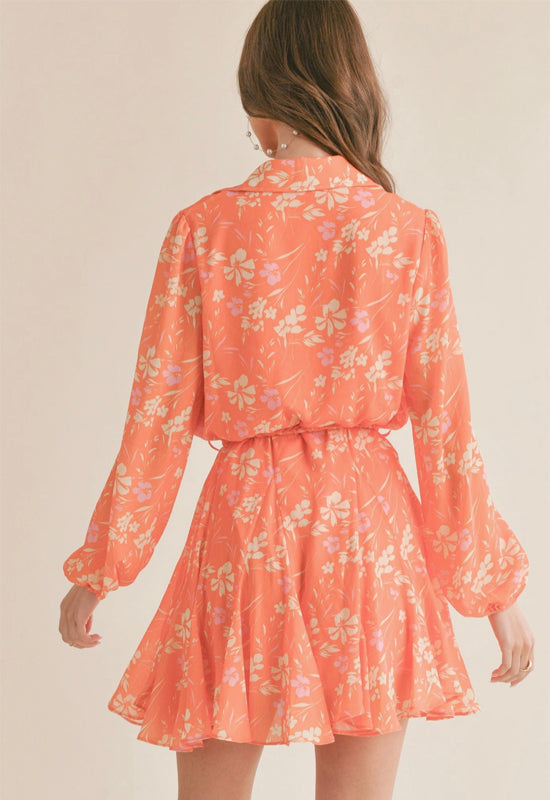 Sage the Label - Aurora Flare Dress Orange Multi