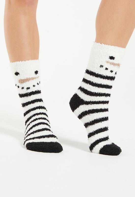 Z Supply - Snowman Plush Socks Vanilla Ice