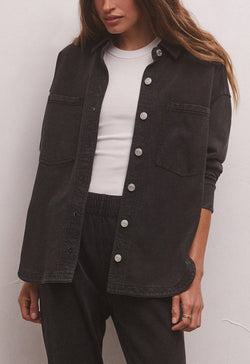 Z Supply - All Day Knit Denim Jacket Vintage Black