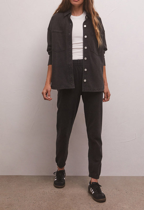 Z Supply - All Day Knit Denim Jacket Vintage Black